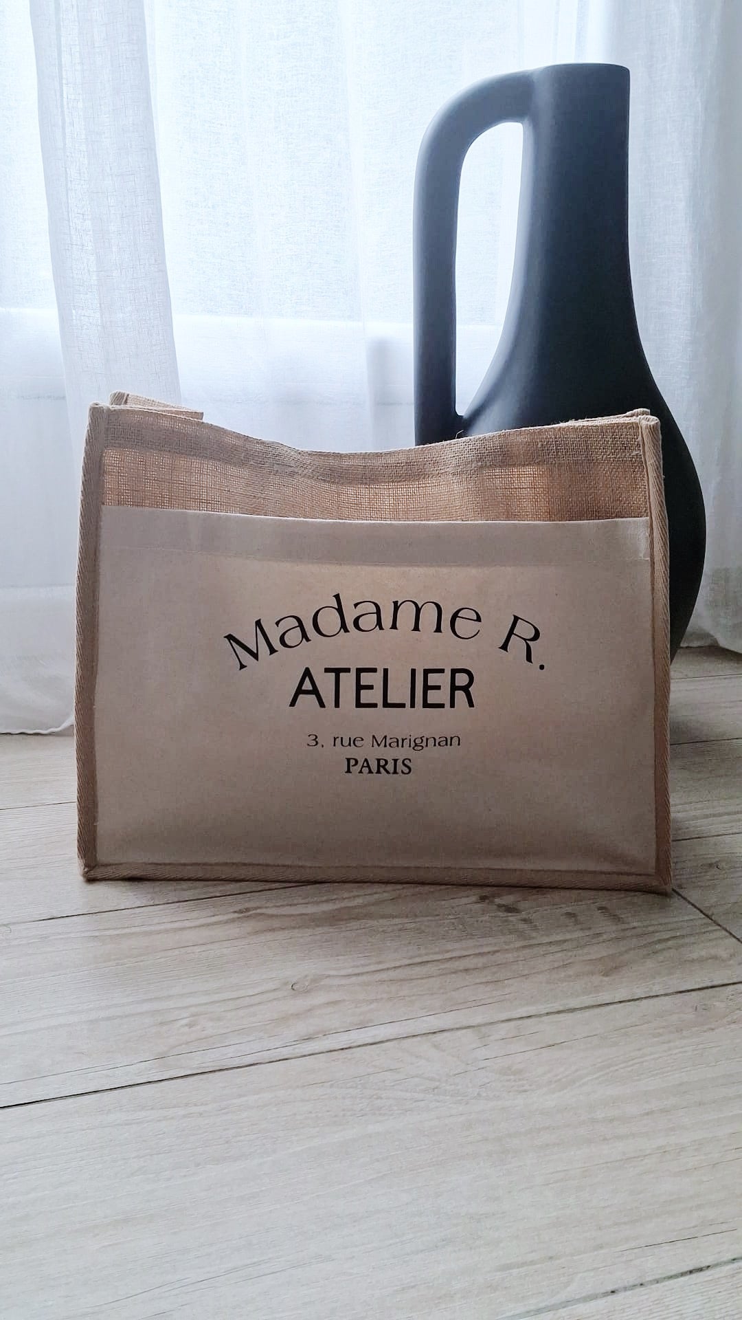 Sac en jute personnalisé "La Parisienne"