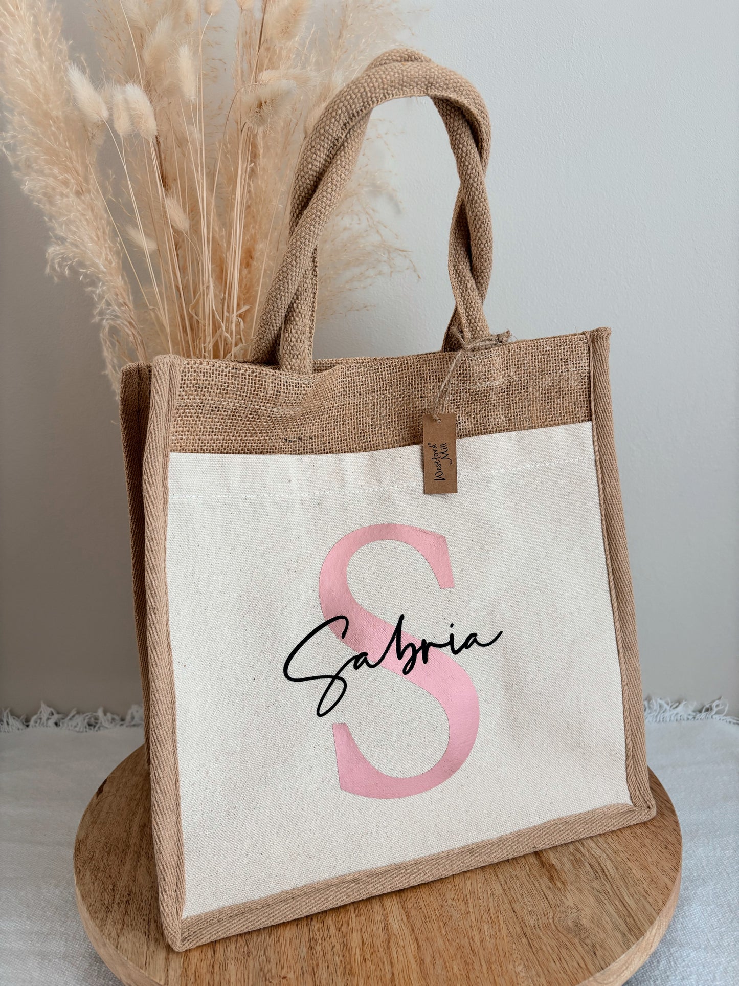 Sac en jute personnalisé avec initiale