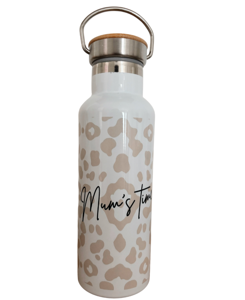 Gourde Isotherme Inox 500 ml – Bouchon Bambou Personnalisable