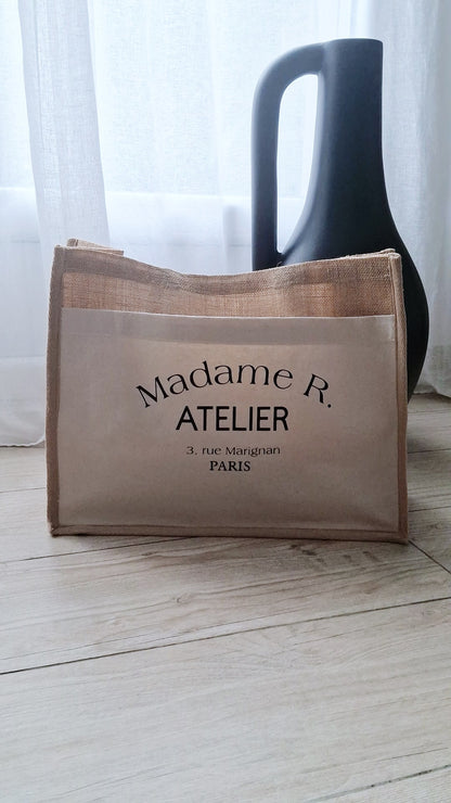 Sac en jute personnalisé "La Parisienne"