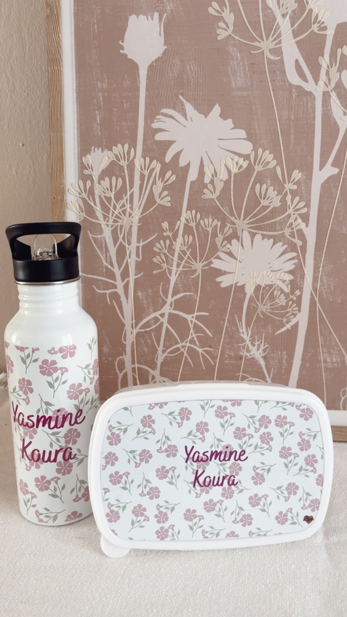 Kit Gourde inox 600 ml & Lunchbox  Enfant personnalisables