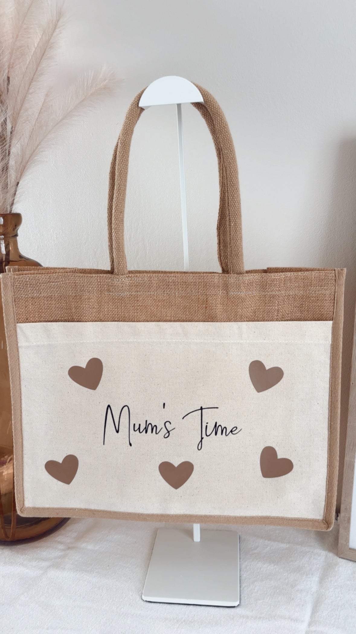 Sac en jute " Mum's time "