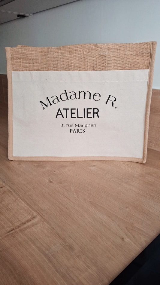 Sac en jute personnalisé "La Parisienne"