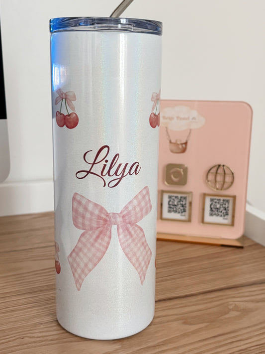 Gobelet Tumbler pailleté "Cherry"