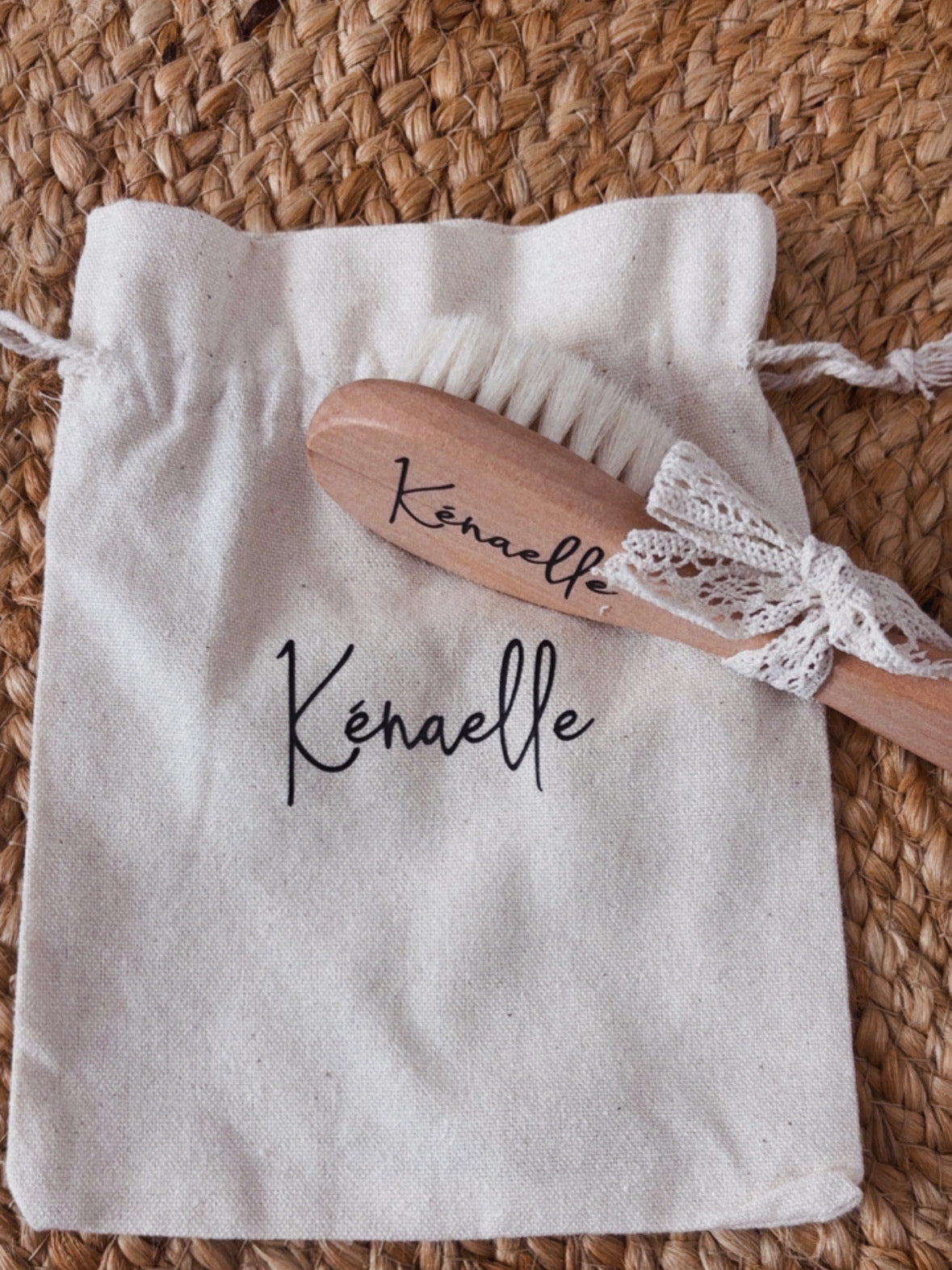 Brosse bébé avec pochon personnalisé