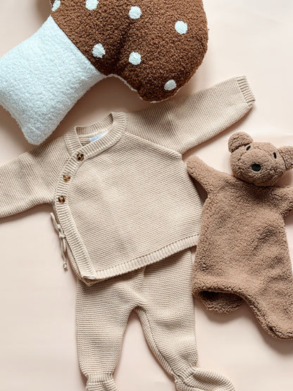 Ensemble bébé en maille caramel