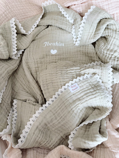 Couverture à  personnaliser en gaze de coton