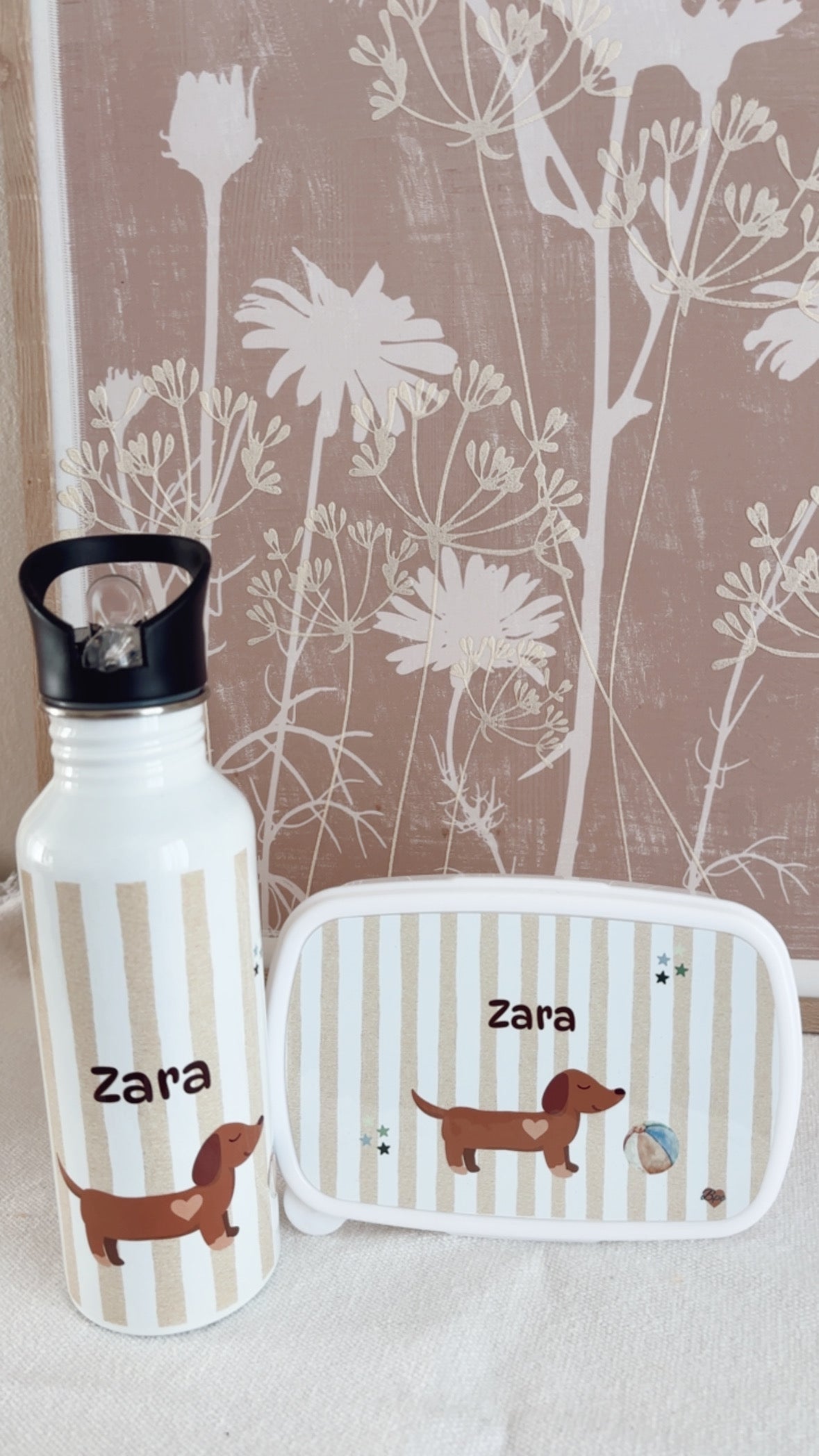 Kit Gourde inox 600 ml & Lunchbox  Enfant personnalisables