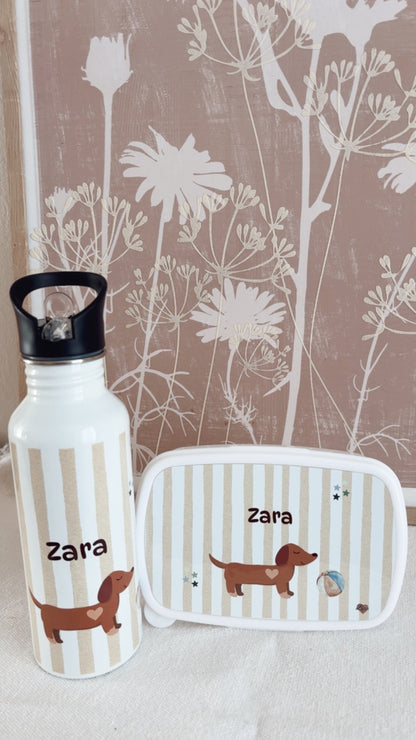 Kit Gourde inox 600 ml & Lunchbox  Enfant personnalisables
