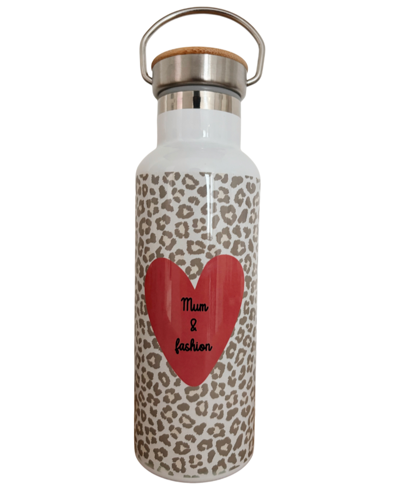 Gourde Isotherme Inox 500 ml – Bouchon Bambou Personnalisable