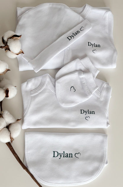 Tenue de naissance en coton personnalisée
