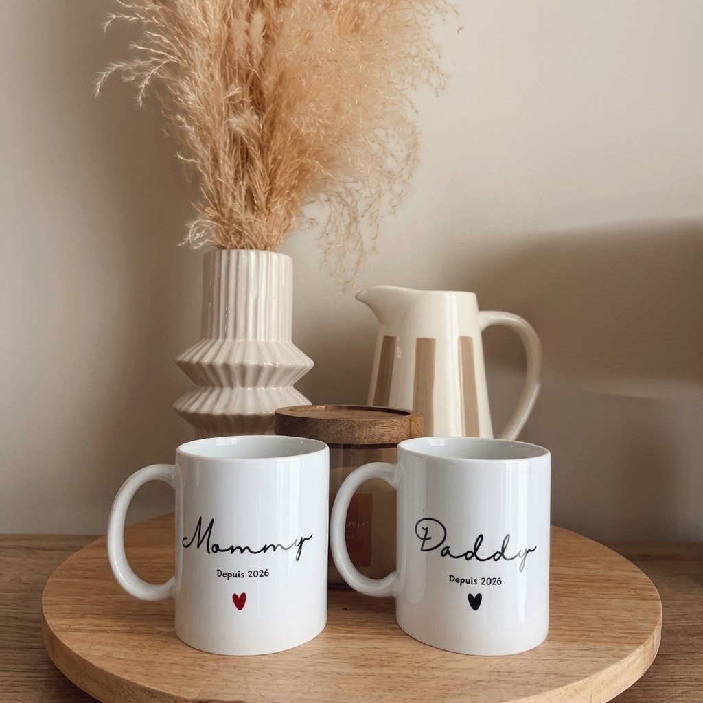 Duo de Mugs Personnalisés Mommy & Daddy