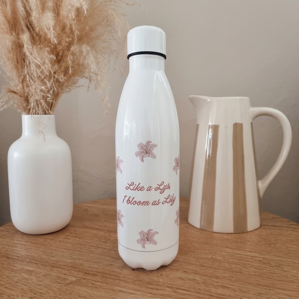 Gourde en acier inoxydable personnalisable 500 ml blanche
