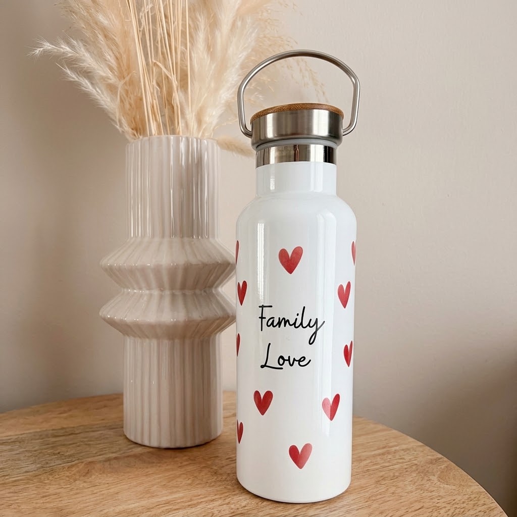 Gourde Isotherme Inox 500 ml – Bouchon Bambou Personnalisable