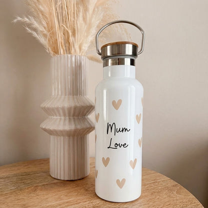 Gourde Isotherme Inox 500 ml – Bouchon Bambou Personnalisable